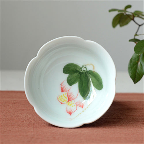 Chinese Tea Cup Handpainted Flower Ceramic Master Cup 80ml Kung Fu Tea Cups New