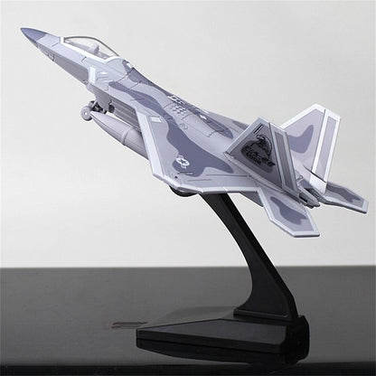 1:100 Aviation Aircraft Model F-22 Alloy Fighter Aircraft Sound Light Military