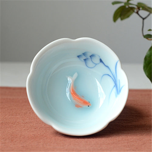 Chinese Tea Cup Handpainted Flower Ceramic Master Cup 80ml Kung Fu Tea Cups New