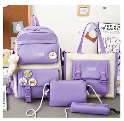 4 in 1 Pcs Sets Nylon Waterproof Backpack School Large Shoulder Bags 42*13*29 CM