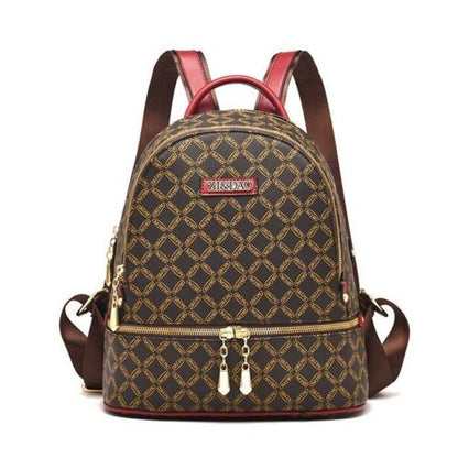 Backpack Printing Leather Back Pack Bags Softback Travel Bags 20 L Red Pink Pink