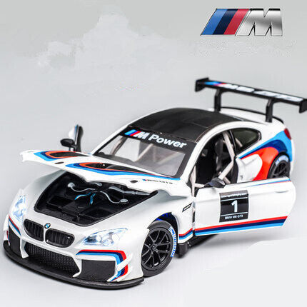 1:24 BMW M4 GT3 Diecast Model Car Track Racing Toy Vehicle Sound Light Kids Gift