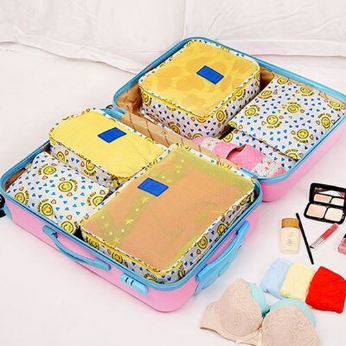 6pcs/set Cosmetic Bag Travelling Purse Waterproof Luggage Clothes Organizer Case