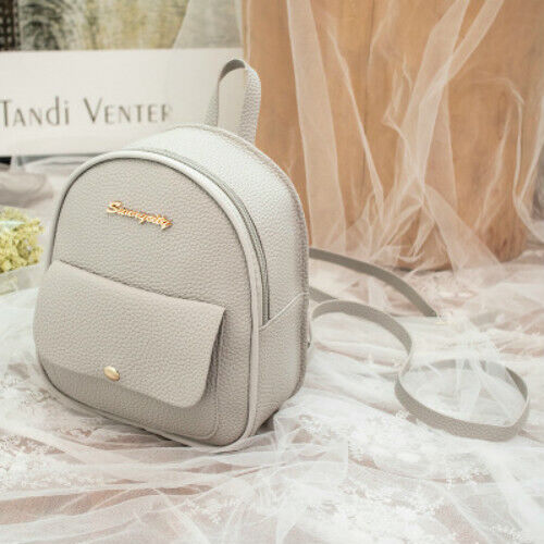 Mini Backpack Women PU Leather Shoulder Bag Girls Multi-Function Small Bagpack