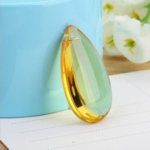 30Pcs 50mm Smooth Almond Chandelier Crystal Teardrop Prism Parts Suncatcher