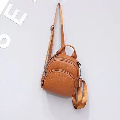 Cowhide Genuine Leather Women Backpack Shoulder Bag Satchel Mini Purse Polyester