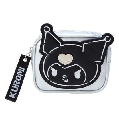 Kuromi Black Embroidered Messenger Bag Shoulder Bag Pu Leather Clutch Coin Purse