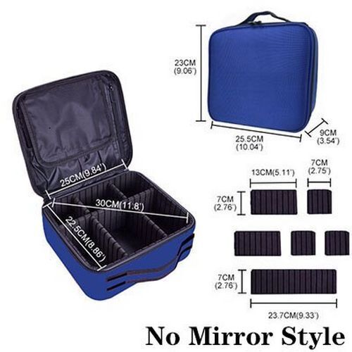 Makeup Case Traveling Cosmetic Bag Make Up Storage Box Nail Tool Suitcases Solid