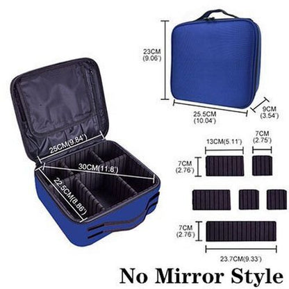 Makeup Case Traveling Cosmetic Bag Make Up Storage Box Nail Tool Suitcases Solid