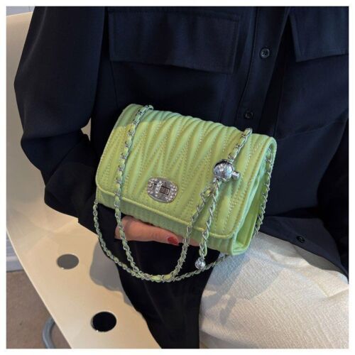 Leather Handbag Chain Handle Shoulder Messenger Bags Small Square Bag 14*20*7 CM
