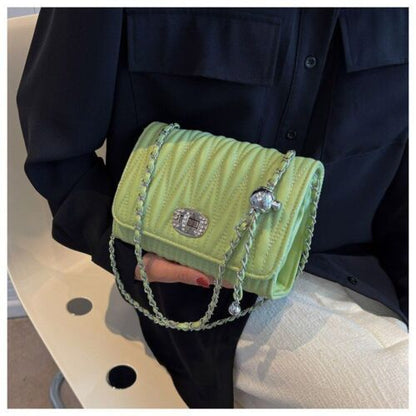 Leather Handbag Chain Handle Shoulder Messenger Bags Small Square Bag 14*20*7 CM