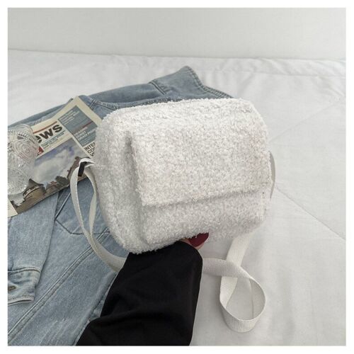 Shoulder Bag Vintage Lamb Wool Crossbody Messenger Travelling Purse 21*16*10 CM