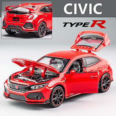 1:32 HONDA CIVIC TYPE-R Diecast Model Car Toy Vehicle Sounds Light Red Blue Gift
