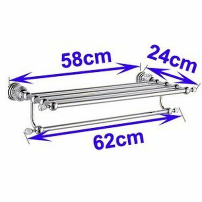 Luxury Crystal Silver Bathroom Accessories Chrome Polished Brass Hardware Sets