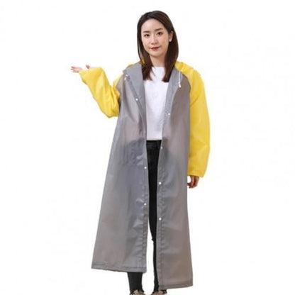 Women Hooded Raincoats Nylon Long Men Outdoor Travel Fishing Waterproof Rainwear