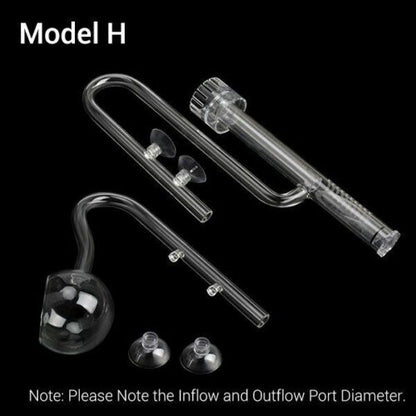 Skimmer Glass Lily Pipe Spin Surface Inflow Outflow 13/17mm Aquarium Water Tank