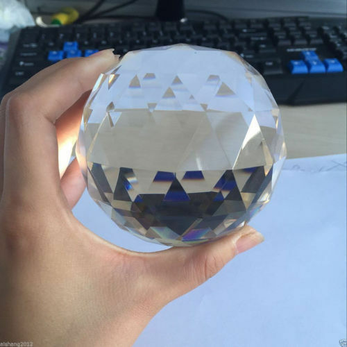 Clear Cut Crystal Sphere 50-200MM Faceted Gazing Ball Prisms Suncatcher Home