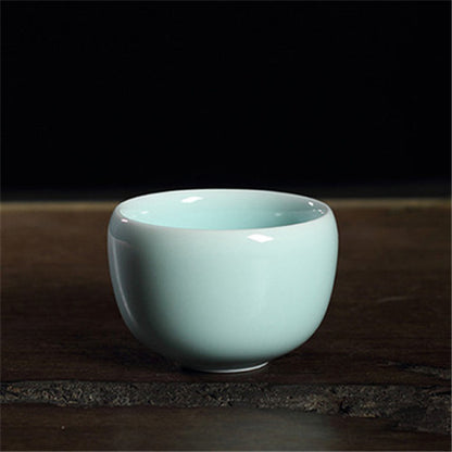 One Tea Cup Crackle Glaze Porcelain Cup Marked Longquan Celadon Cup Of Tea 85ml