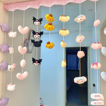 Sanrio Hello Kitty Cute Kawaii Door Curtain Plush Dolls Bedroom wall Decoration