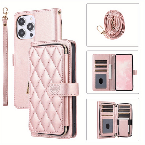 PU Leather Plaid Purses Flip Wallet Case for iphone 11 12 13 14 15 16 Pro Max