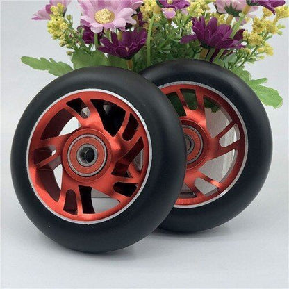 4pcs Stunt Scooter Wheels 100mm Aluminum Alloy Hub High-elastic PU Skates Wheels