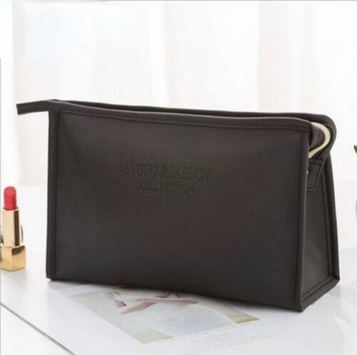 Large Cosmetic Bag Synthetic Leather Waterproof Zipper Makeup Traveling Case 1PC