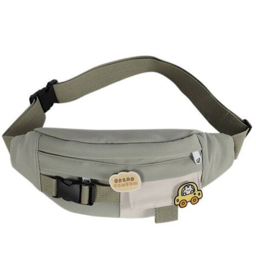 Waist Bag Canvas Leisure Solid Color Fanny Pack Cute Crossbody Chest Bag 35*14*8