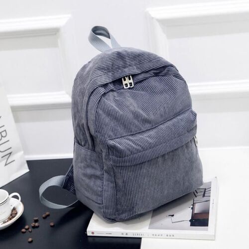 Corduroy Backpack School Bag 36*25*12cm 15inch Laptop Waterproof Traveling Purse