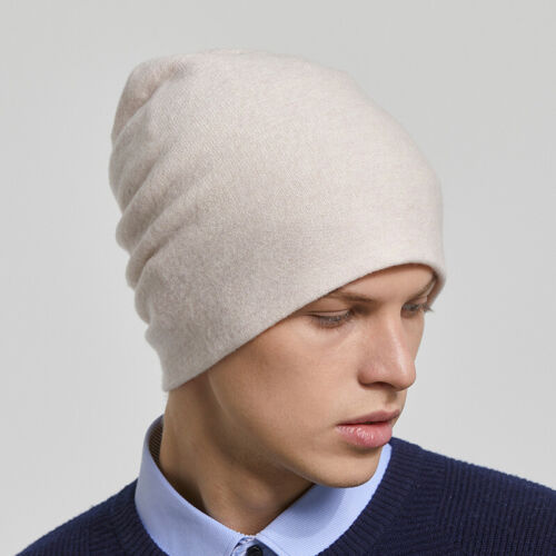 Men's Wool Cashmere Beanie Warm Soft Slouchy Beanies Wool Cap Hat