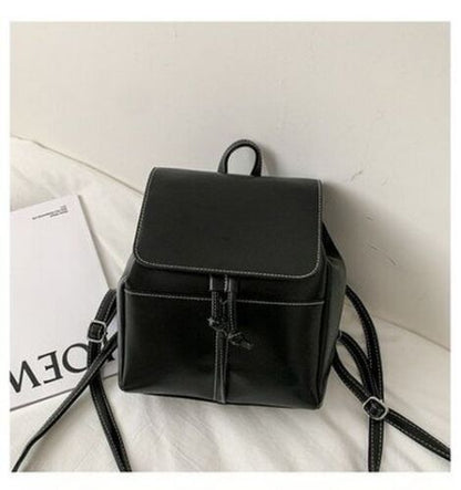 Synthetic Leather Backpack School Bags Drawstring Rucksack 19*27*15 CM Traveling