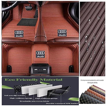 For Audi All Models Car Floor Mats Luxury Custom Waterproof Carpets Cargo Liners