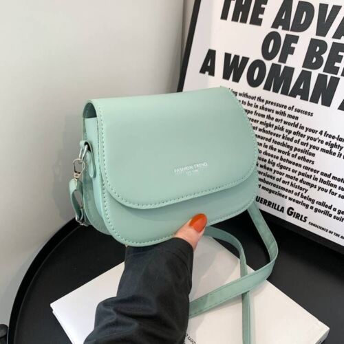 Small Shoulder Bags Weave Strap Crossbody Flap Purse Handbag Synthetic Leather