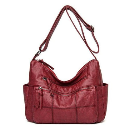Leather Handbag Women Bags Shoulder Crossbody Bags Polyester Purse Bucket Shape