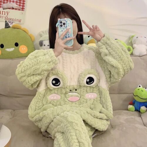 Sanrio Kuromi Cinnamoroll My Melody Anime Coral Velvet Pajamas Home Clothing Set
