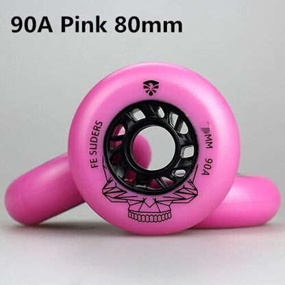 8 Pcs Skating Wheels 90A Sliders Inline Skates Slide Pink Red Blue Green 72/76mm
