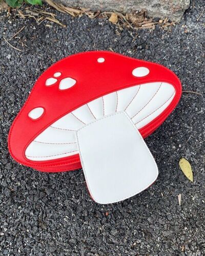 Cute Red Mushroom Design Women Handbag Purse Shoulder Bag Crossbody Chain Clutch