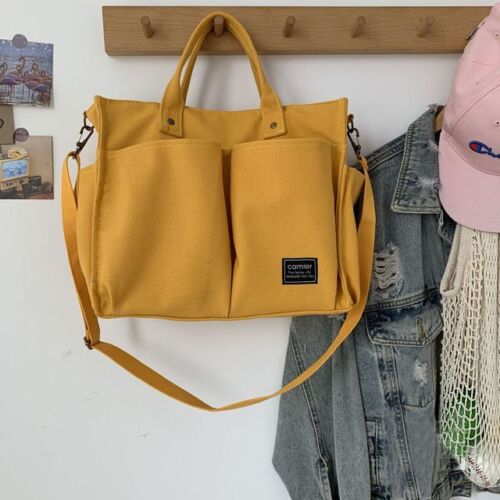Shopping Bag Handbag Cotton Canvas Shoulder Tote Messenger Bag 32*12*27 Cm Purse