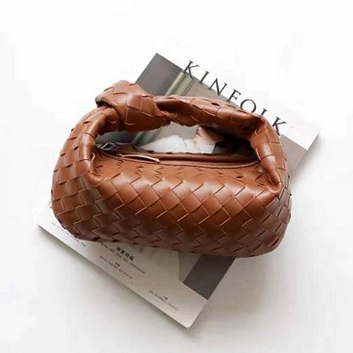 Cow Split Leather Knot Bag Weave Handmade Sling 27X13X16cm Polyester Accessories