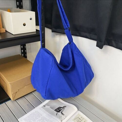 Canvas Textile Big Soft Slouchy Pouch Side Bag Streetwear Laptop Shoulder Bags
