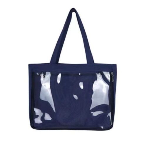 35*25*5CM Bag Women Canvas Bag PVC Transparent Purse Shoulder Bag Satchels Pink