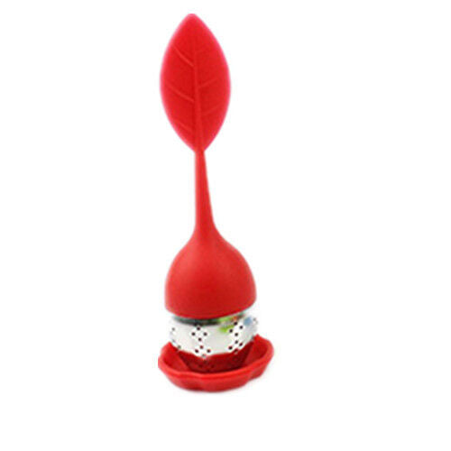 Tea Infusers Silicone Food-grade Stainless Steel Leaf Shape Tea Strainer Filter