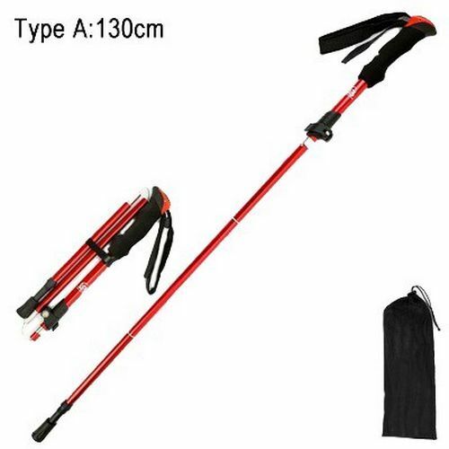 Fold Trekking Pole Portable Hiking Camping Stick Telescopic Nordic Walking Stick