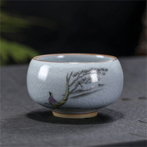 Ruyao Cup Crackle Glaze Porcelain Cup Of Tea Under Glaze Chinese Tea Cup 130ml