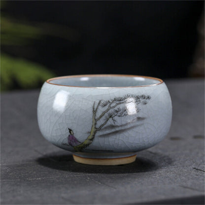Ruyao Cup Crackle Glaze Porcelain Cup Of Tea Under Glaze Chinese Tea Cup 130ml