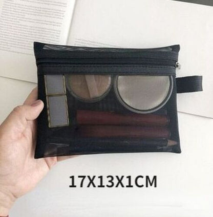 Mesh Cosmetic Bag Travel Storage Makeup Bag Organizer Pouch Portable Beauty Case