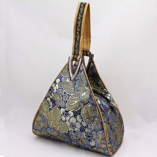 Flowers Embroidery Small Handbag Shopper Purse Triangle Bag Clutch 20*16*6 CM