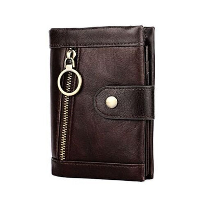 RFID Blocking Wallet Genuine Leather Purse Credit Card Holder Zipper Clutch Bags