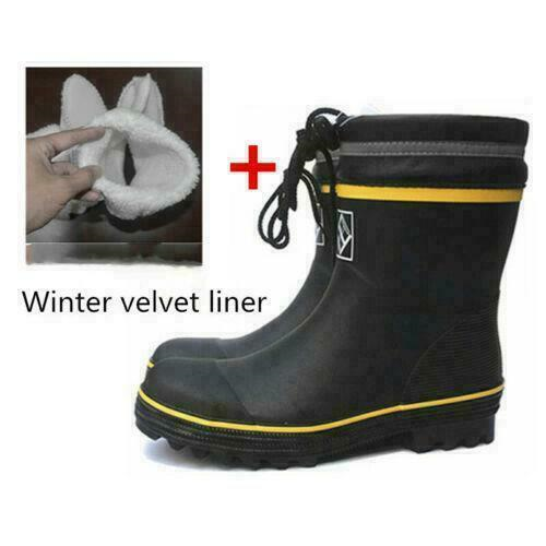 Mens Steel Toe Safety Rain Boots Anti-puncture Waterproof Rubber Work Shoes New