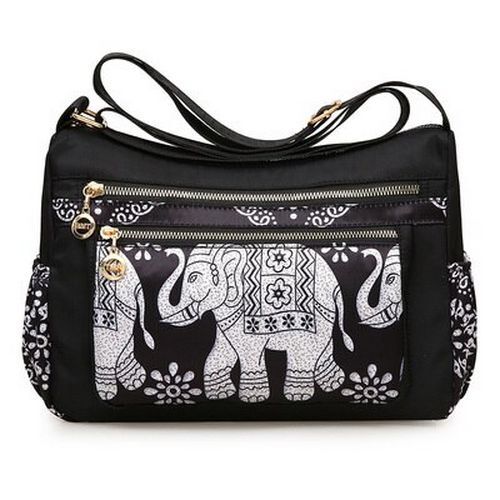Shoulder Bag Rural Style Printing Leisure Travelling Bag Waterproof Oxford Purse