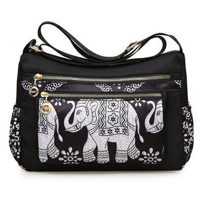 Shoulder Bag Rural Style Printing Leisure Travelling Bag Waterproof Oxford Purse